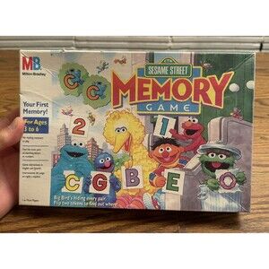 Vintage 1991 Milton Bradley‎ Sesame Street Memory Matching Card Game 1 t missing